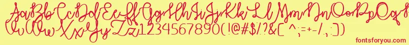 AutumnMoonTtf Font – Red Fonts on Yellow Background