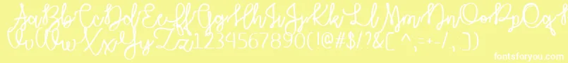 フォントAutumnMoonTtf – 黄色い背景に白い文字