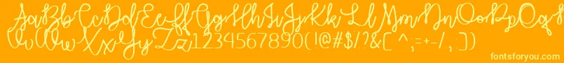 AutumnMoonTtf-Schriftart – Gelbe Schriften auf orangefarbenem Hintergrund