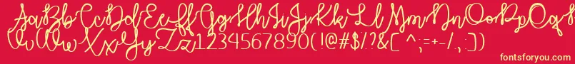 AutumnMoonTtf Font – Yellow Fonts on Red Background