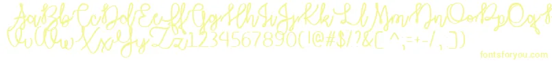 AutumnMoonTtf-Schriftart – Gelbe Schriften auf weißem Hintergrund