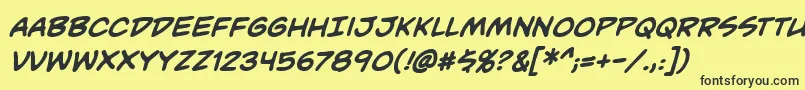 UnmaskedBbBold Font – Black Fonts on Yellow Background