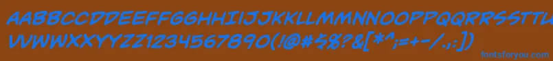 UnmaskedBbBold Font – Blue Fonts on Brown Background