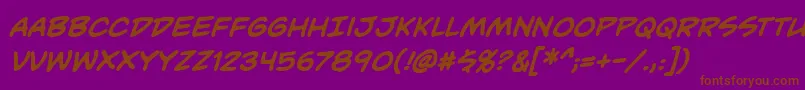 UnmaskedBbBold Font – Brown Fonts on Purple Background