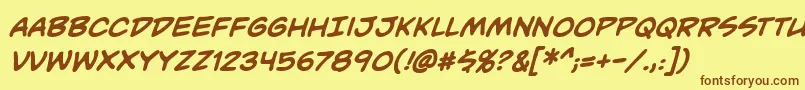 UnmaskedBbBold Font – Brown Fonts on Yellow Background