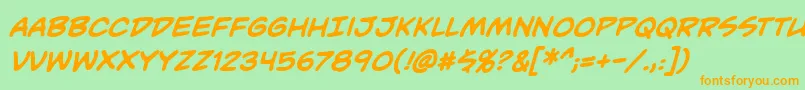 UnmaskedBbBold Font – Orange Fonts on Green Background