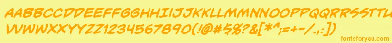 UnmaskedBbBold Font – Orange Fonts on Yellow Background