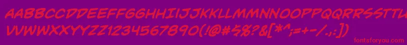 UnmaskedBbBold Font – Red Fonts on Purple Background