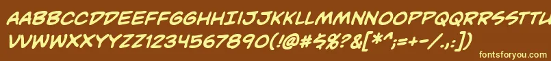 UnmaskedBbBold Font – Yellow Fonts on Brown Background