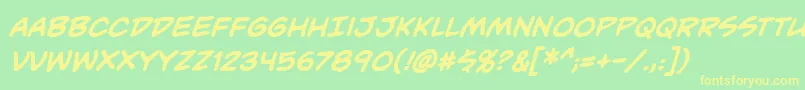 UnmaskedBbBold Font – Yellow Fonts on Green Background