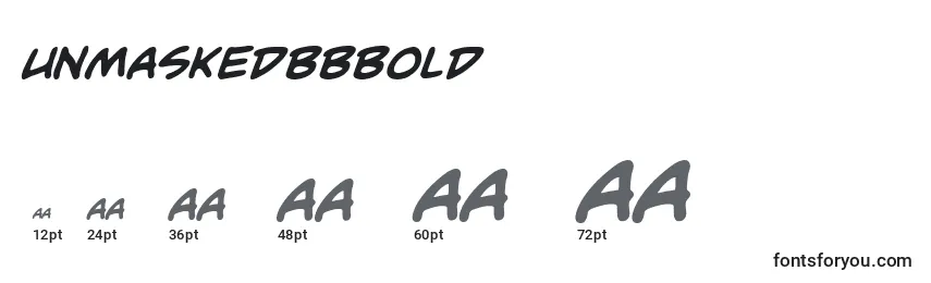 Размеры шрифта UnmaskedBbBold