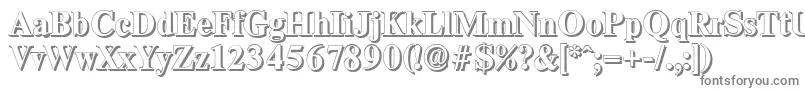 ThamesshadowBold-fontti – harmaat kirjasimet valkoisella taustalla