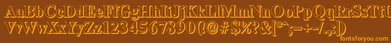 ThamesshadowBold Font – Orange Fonts on Brown Background