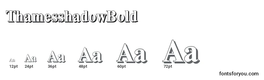 ThamesshadowBold Font Sizes