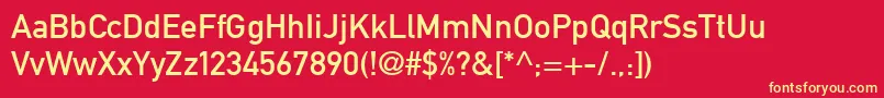 Roadgeek2005Mittelschrift Font – Yellow Fonts on Red Background