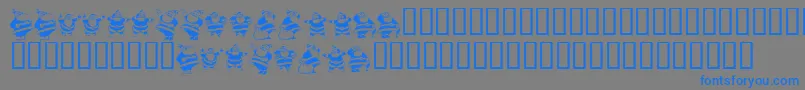 KrEightSantas Font – Blue Fonts on Gray Background