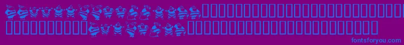 KrEightSantas Font – Blue Fonts on Purple Background