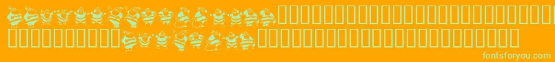 Czcionka KrEightSantas – zielone czcionki na pomarańczowym tle