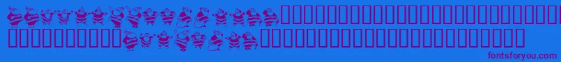 KrEightSantas-Schriftart – Violette Schriften auf blauem Hintergrund