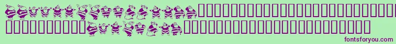 KrEightSantas Font – Purple Fonts on Green Background