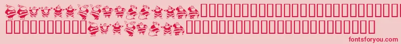 Fonte KrEightSantas – fontes vermelhas em um fundo rosa