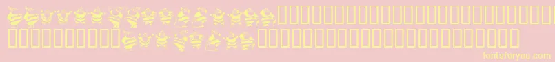 KrEightSantas Font – Yellow Fonts on Pink Background