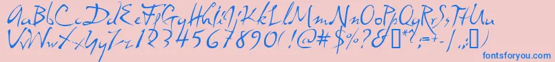 Dali Font – Blue Fonts on Pink Background