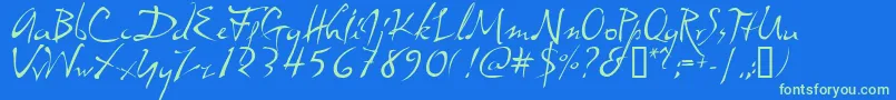 Dali Font – Green Fonts on Blue Background