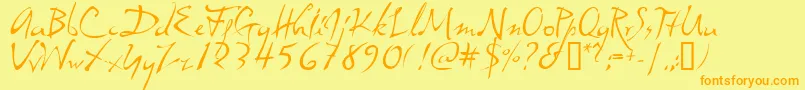 Dali Font – Orange Fonts on Yellow Background