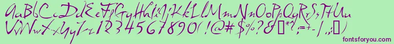 Dali Font – Purple Fonts on Green Background