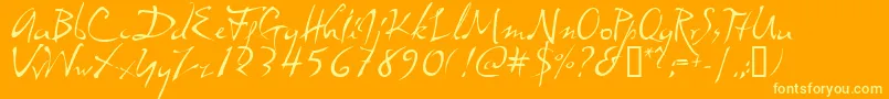 Dali Font – Yellow Fonts on Orange Background