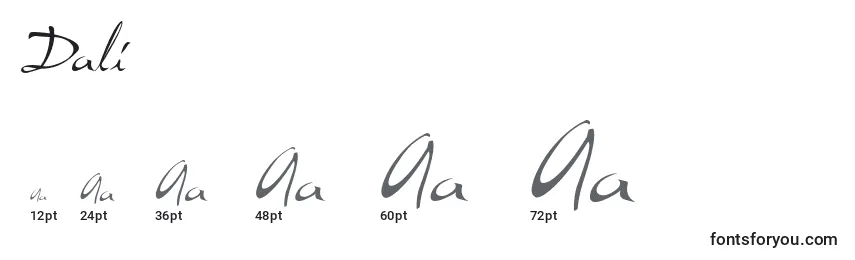 Размеры шрифта Dali