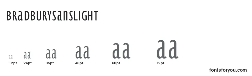 BradburysansLight Font Sizes