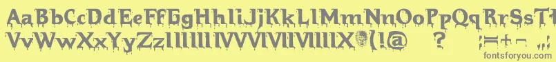 Hellraiserbloody-fontti – harmaat kirjasimet keltaisella taustalla