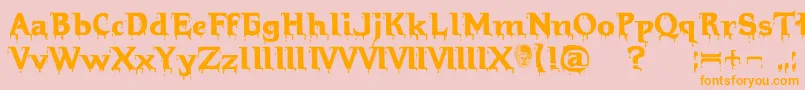 Hellraiserbloody Font – Orange Fonts on Pink Background