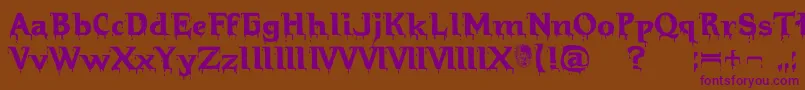 Hellraiserbloody Font – Purple Fonts on Brown Background