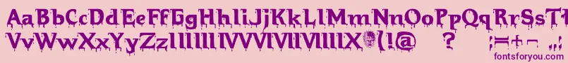 Hellraiserbloody Font – Purple Fonts on Pink Background