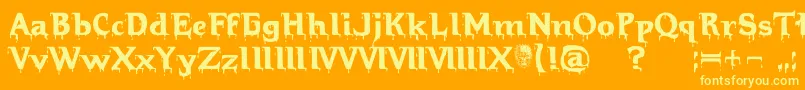 Hellraiserbloody Font – Yellow Fonts on Orange Background