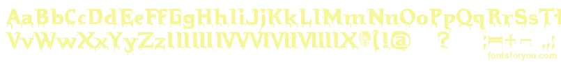 Шрифт Hellraiserbloody – жёлтые шрифты на белом фоне