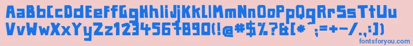 フォントPaperjohnnyeineinhalbRegul – ピンクの背景に青い文字