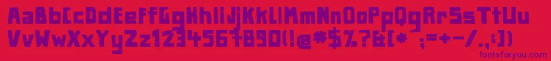 PaperjohnnyeineinhalbRegul Font – Purple Fonts on Red Background