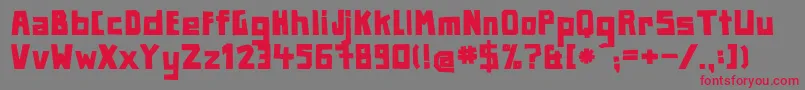 PaperjohnnyeineinhalbRegul Font – Red Fonts on Gray Background