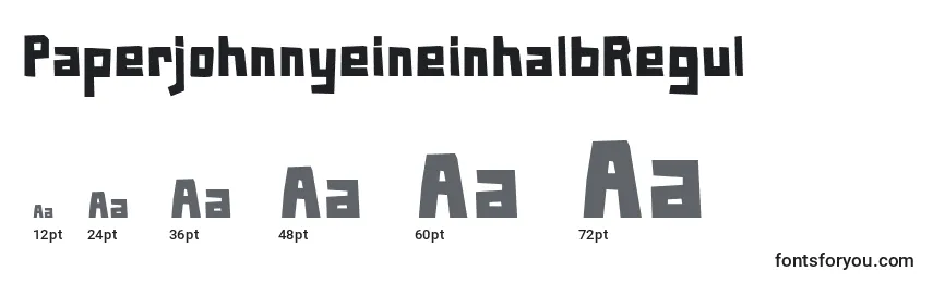 Размеры шрифта PaperjohnnyeineinhalbRegul