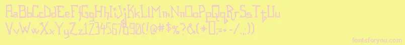 Spastic-fontti – vaaleanpunaiset fontit keltaisella taustalla
