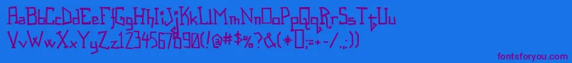 Spastic-Schriftart – Violette Schriften auf blauem Hintergrund
