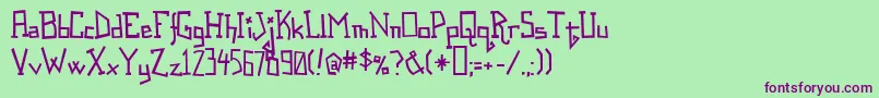 Шрифт Spastic – фиолетовые шрифты на зелёном фоне