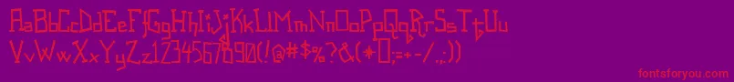 Police Spastic – polices rouges sur fond violet