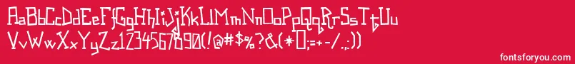 Spastic Font – White Fonts on Red Background