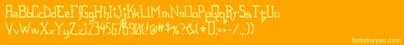 Шрифт Spastic – жёлтые шрифты на оранжевом фоне