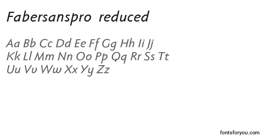 Schriftart Fabersanspro66reduced – Alphabet, Zahlen, spezielle Symbole